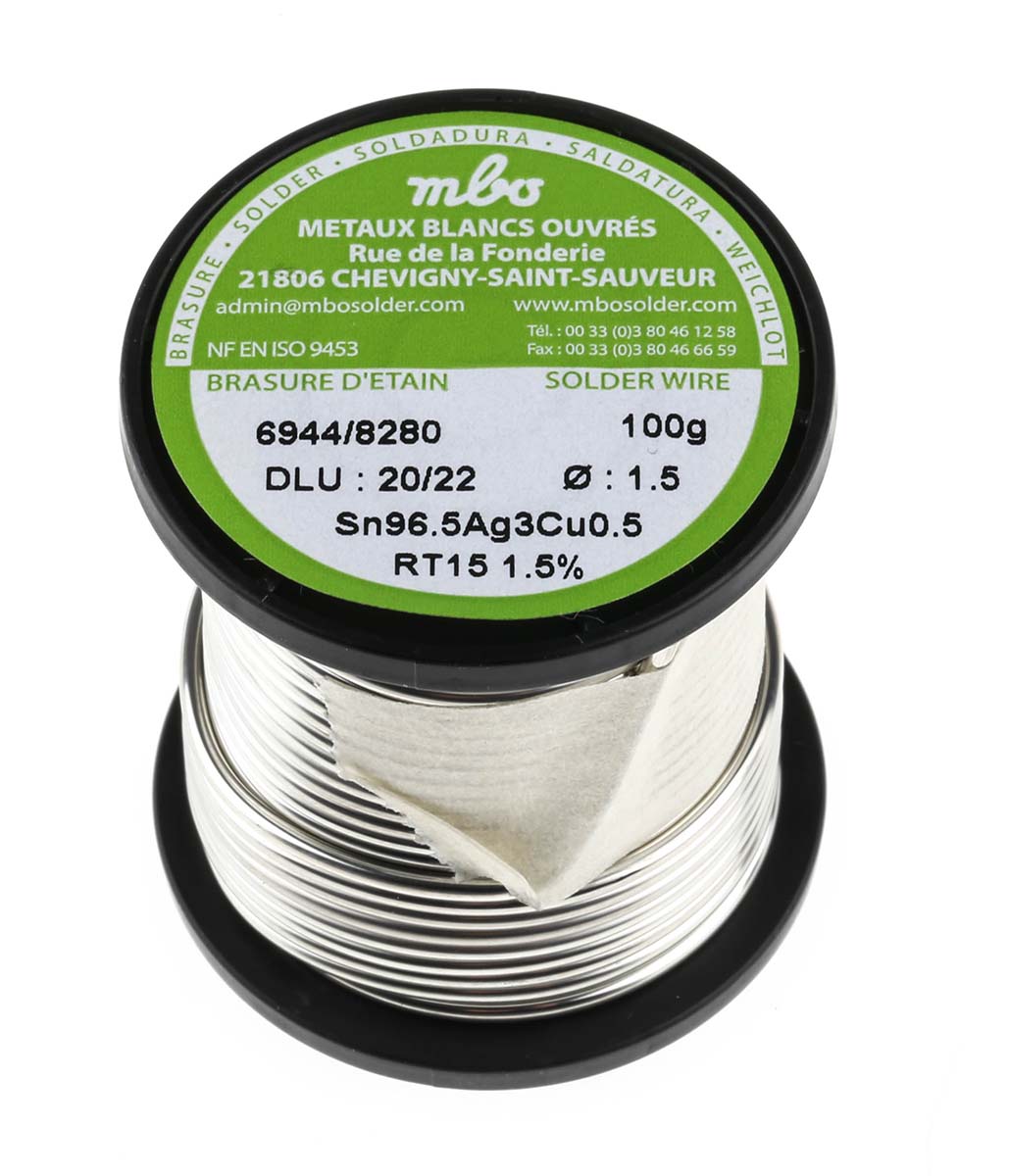 MBO Wire, 1.5mm Lead Free Solder, 217°C Melting Point