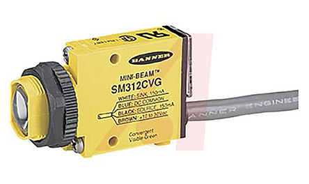 Banner Convergent Photoelectric Sensor, Block Sensor, 16 mm Detection Range
