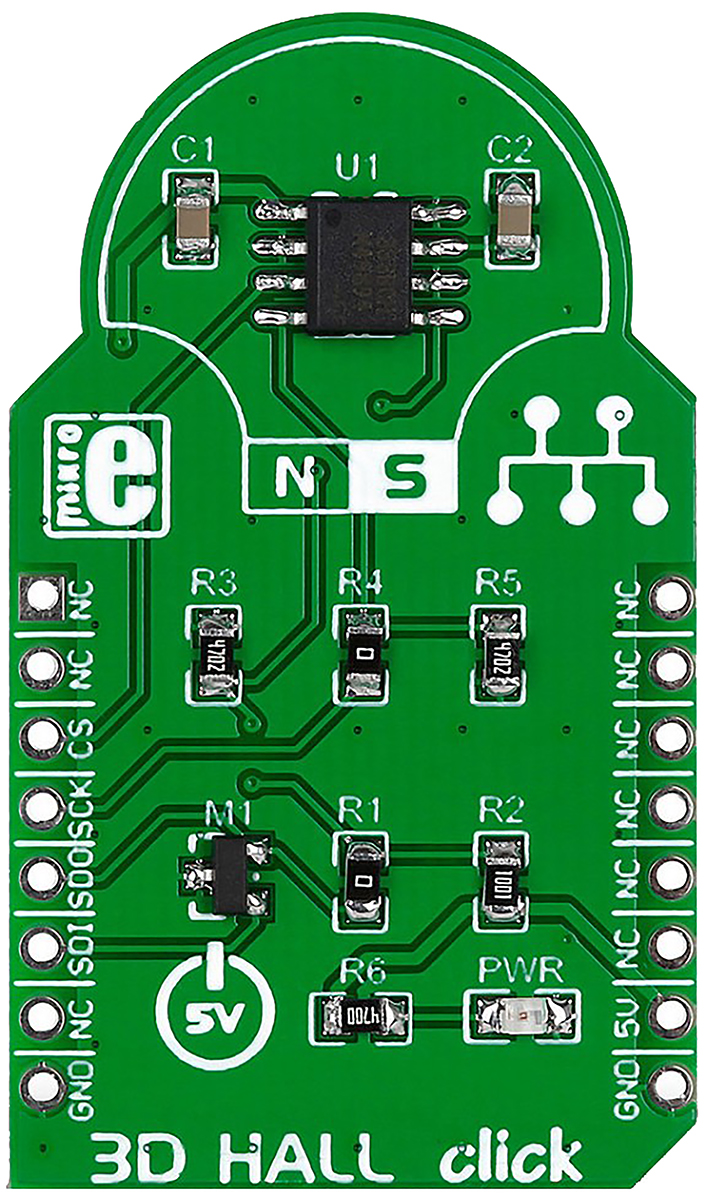 MikroElektronika 3D Hall Click Hall Effect Sensor MikroBus Click Board for MLX90333