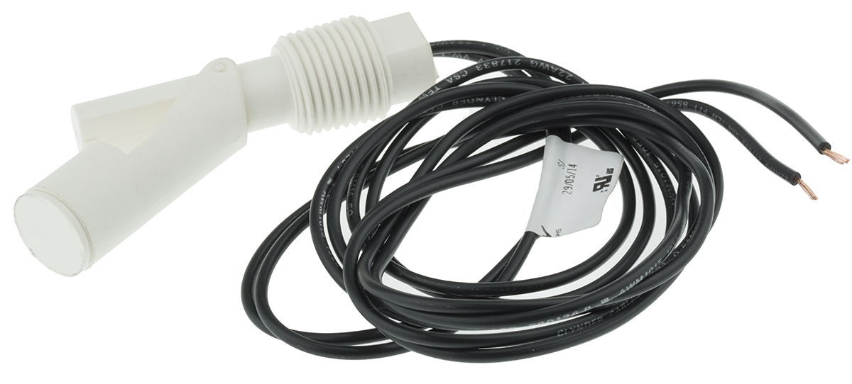 Sensata Cynergy3 RSF80 Series Horizontal External Polypropylene Float Switch, Float, 1m Cable, NO/NC, 240V ac Max, 120V