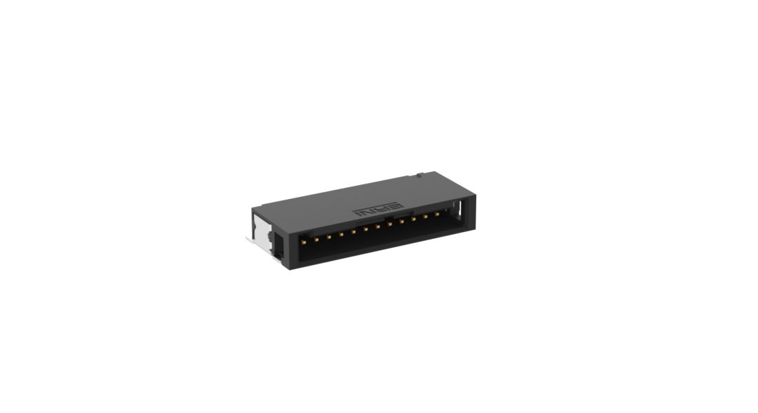 ERNI MicroBridge Series Right Angle Surface PCB Header, 12 Contact(s), 1.27 mm Pitch, 1 Row, Shrouded