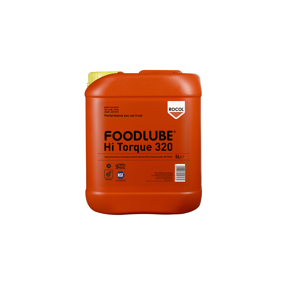 Rocol Foodlube® Hi-Torque 320 (With Sups) PFAS Free Lubricant 5 L Can,Food Safe