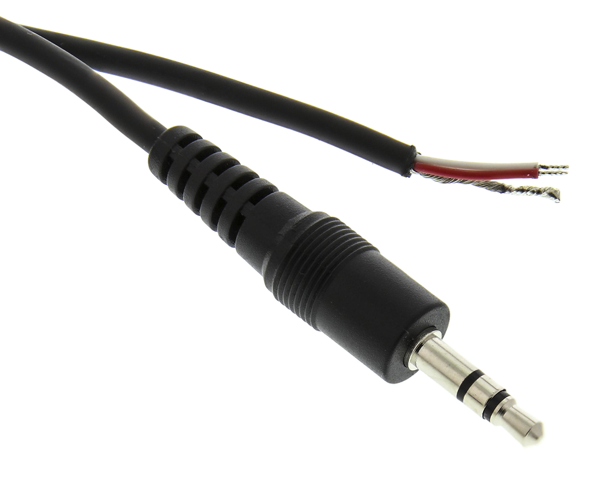 Switchcraft 35HR Male 3.5mm Stereo Jack to Unterminated Aux Cable, Black 35HR07884X