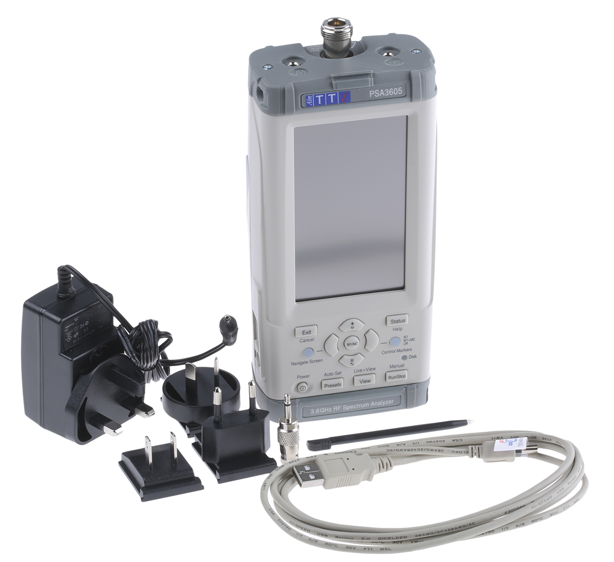 Aim-TTi PSA3605 Handheld Spectrum Analyser, 10 MHz → 3.6 GHz