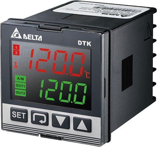 Delta Electronics DTK Panel Mount PID Temperature Controller, 48 x 48 (1/16 DIN)mm 1 Input, 2 Output Relay, 100