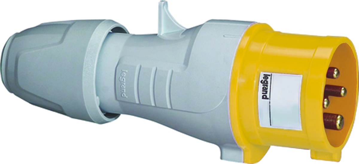 Legrand, P17 Tempra Pro IP44 Yellow Cable Mount 2P + E Industrial Power Plug, Rated At 32A, 110 V