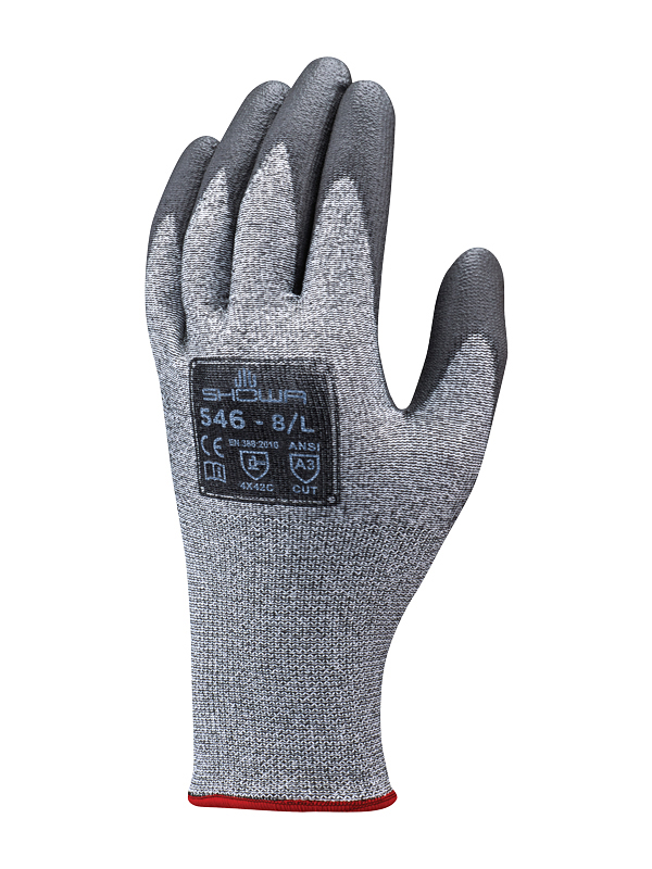 Showa 546 Grey High Performance Polyethylene, Polyester Work Gloves, Size 9, Polyurethane Coating