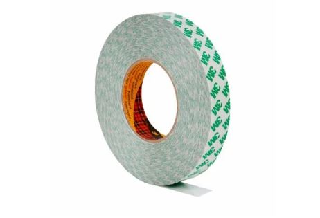 3M 9087 White Double Sided Plastic Tape, 0.26mm Thick, 5.2 N/cm, PVC Backing, 12mm x 50m