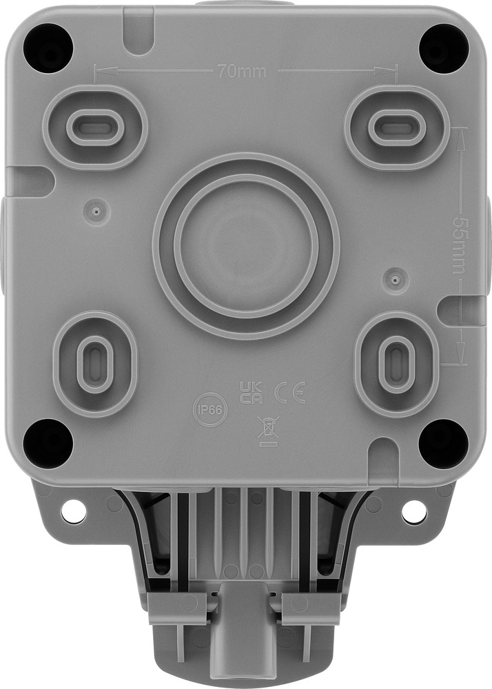 BG Electrical 1 Gang Plug Socket, 13A, Type G - British, Outdoor Use