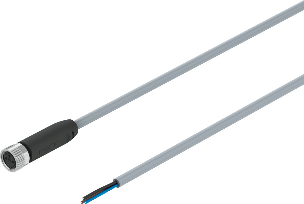 Festo Female 3 way Socket to 3 way Cable Actuator/Sensor Cable, 10 m