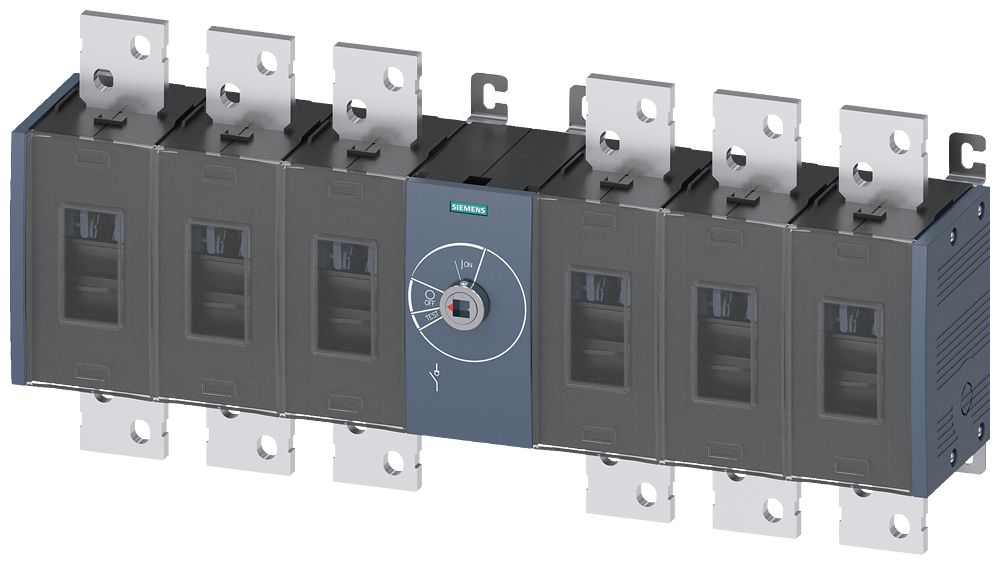 Siemens 6P Pole Switch Disconnector - 1000A Maximum Current, 10.8W Power Rating, IP00, IP20