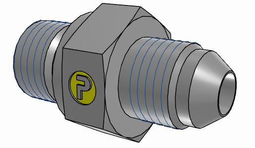 Parker Hydraulic Male Stud M14 Male to UNF 1/2-20 Male, 5M14F82EDMXS