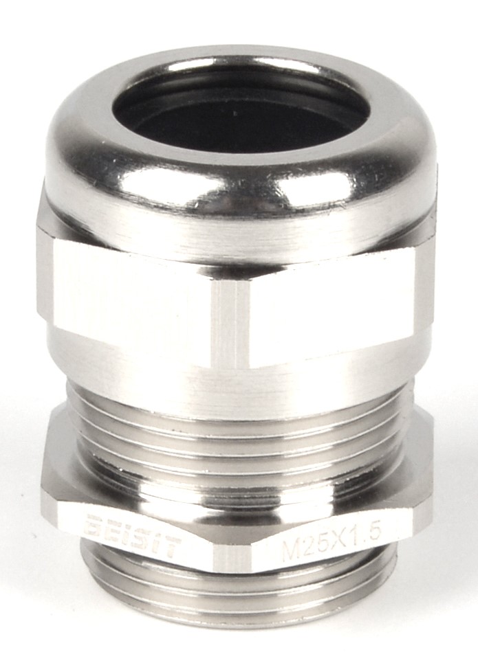 RS PRO Nickel Plated Brass Cable Gland, M25 Thread, 9mm min., 16mm max., IP68