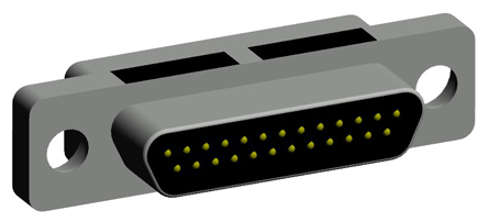 Norcomp MICRO-D 25 Way Through Hole D-sub Connector Plug, 1.27mm Pitch