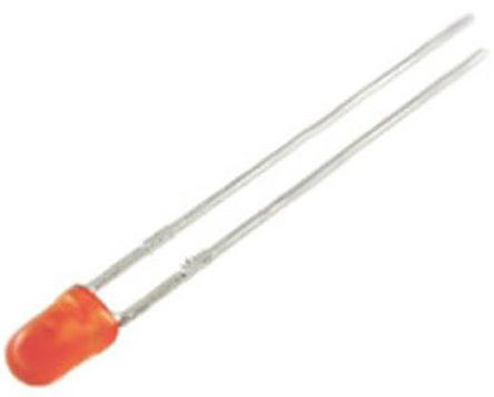 Kingbright2.5 V Orange LED 3mm Through Hole, L-7104ND