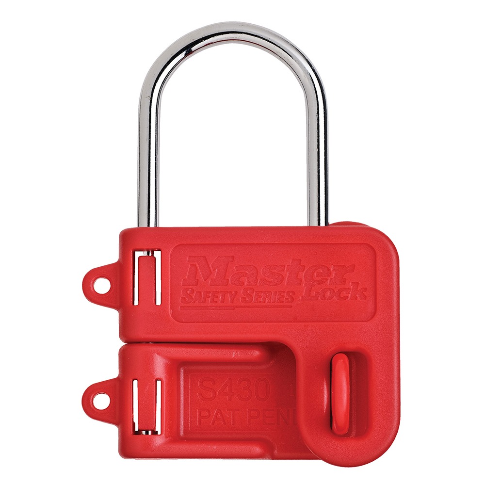 Master Lock Red 2-Lock Steel Lockout Hasp, 7mm Shackle
