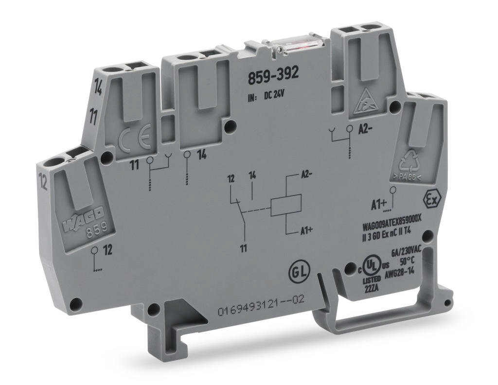 WAGO 859 Series Interface Relay, DIN Rail Mount, 24V dc Coil, SPDT, 3A Load