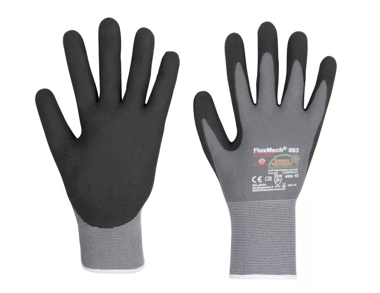 Honeywell Safety FlexMech Black, Grey Polyamide Polyamide Work Gloves, Size 10, Nitrile Foam Coating