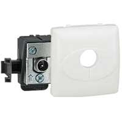Pin & Socket Contacts White Female 1 Outlet TV Aerial Connector, Surface Mount