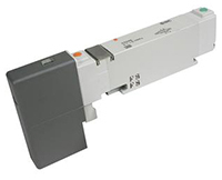 SMC 5/4 Pneumatic Solenoid Valve - Solenoid/Pilot/Spring VCQ2000 Series 24V dc