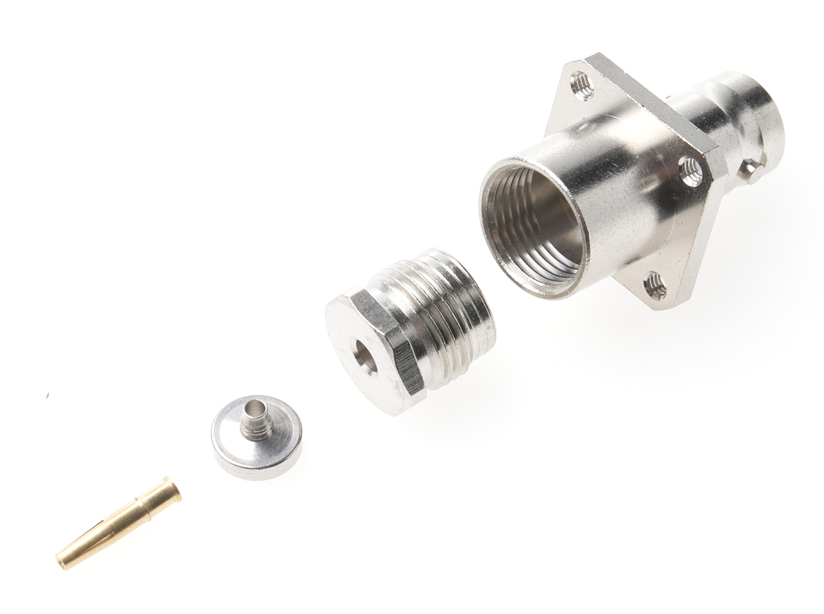 Radiall, Jack Flange Mount BNC Connector, 50Ω, Clamp Termination, Straight Body