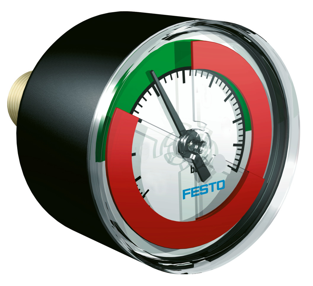Festo Analogue Pressure Gauge 9.9bar Back Entry