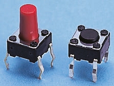 Alps Alpine Black Keyboard Switch, SPST 50 mA @ 12 V dc 3.5mm Snap-In