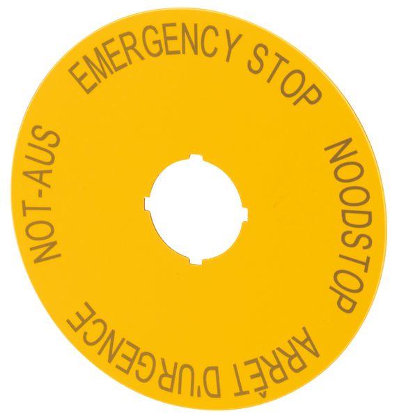 Eaton Emergency Stop Label for Use with Pushbuttons, Arrêt d'urgence - Emergency Stop - Noodstop - Not-Aus