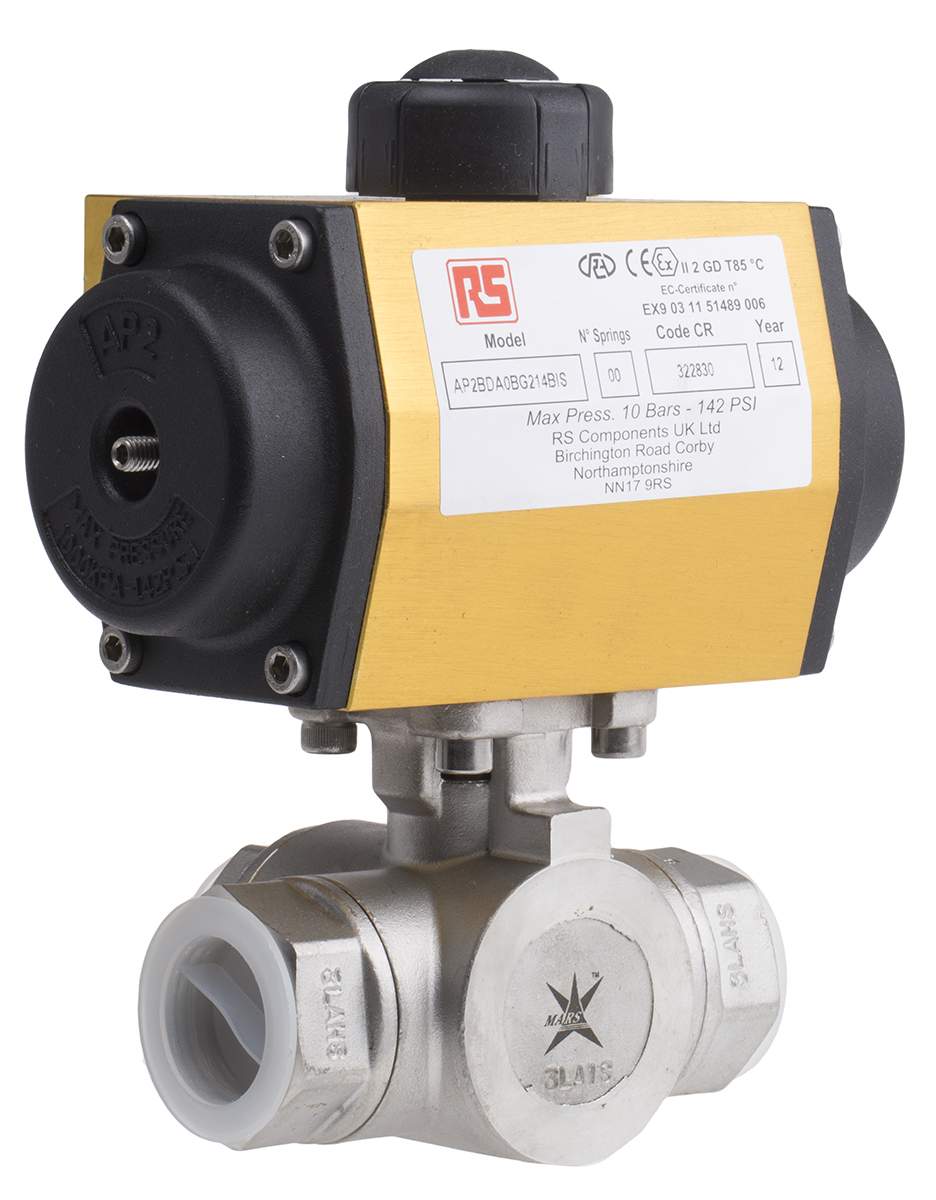 RS PRO Pneumatic Actuated Valve 1in, 1000 psi