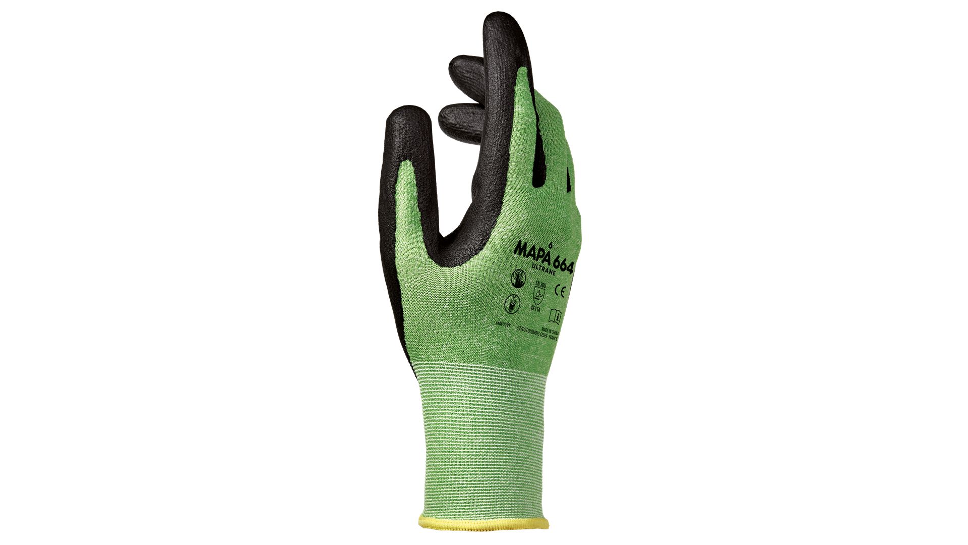 Mapa ULTRANE 664 Green Nitrile Foam Work Gloves, Size 6