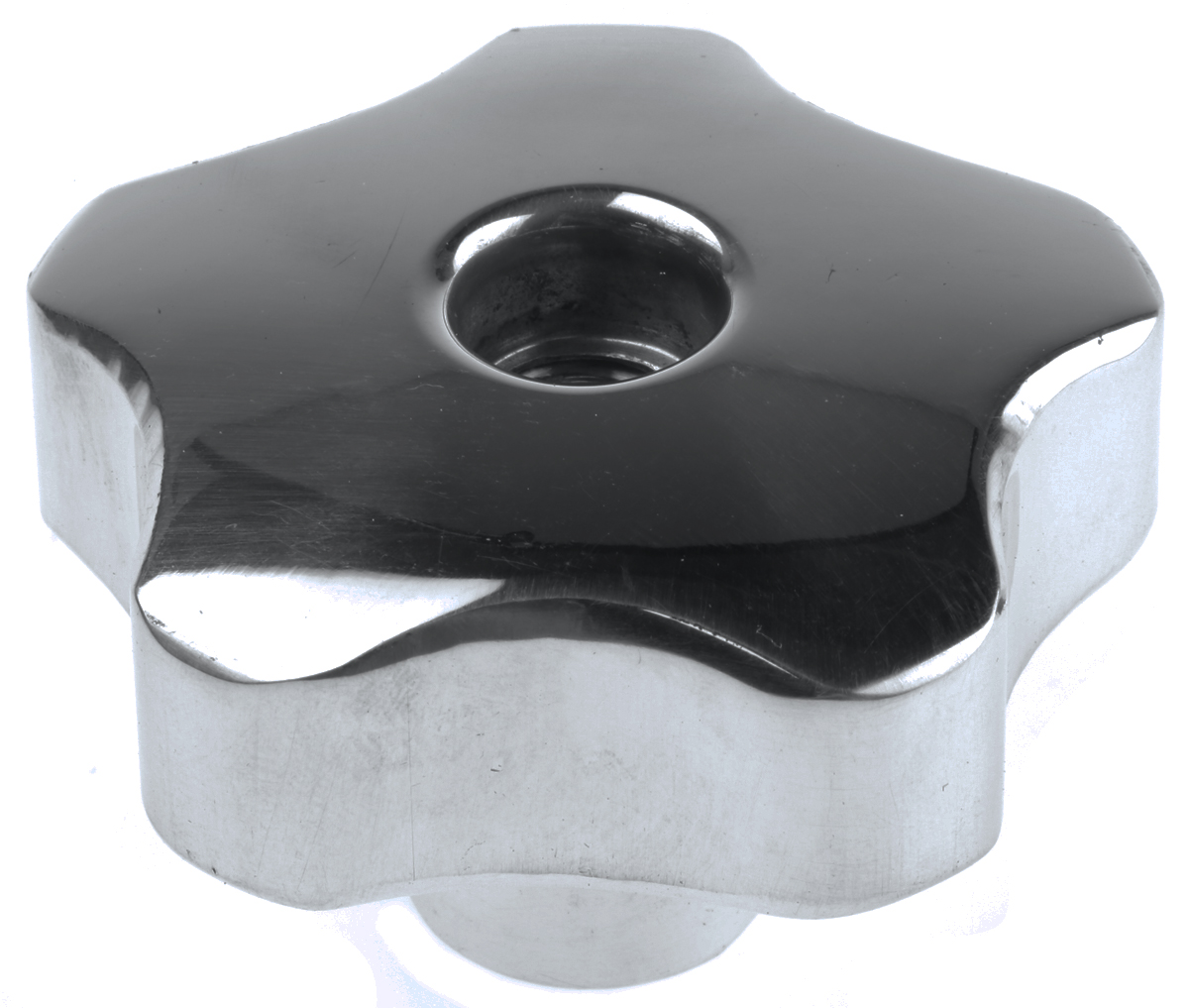 RS PRO Silver Multiple Lobes Clamping Knob, M12, Threaded Through Hole