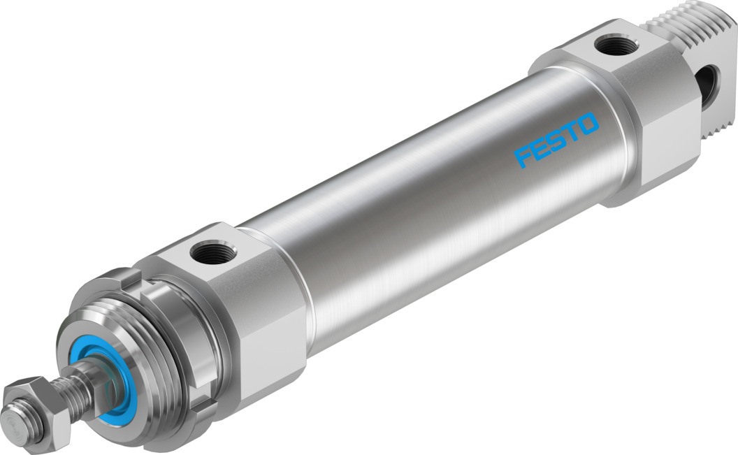 Festo 100 mm Pneumatic Piston Rod Cylinder - 196034 DSNU-40-100-PPV-A Series, Double Acting Acting