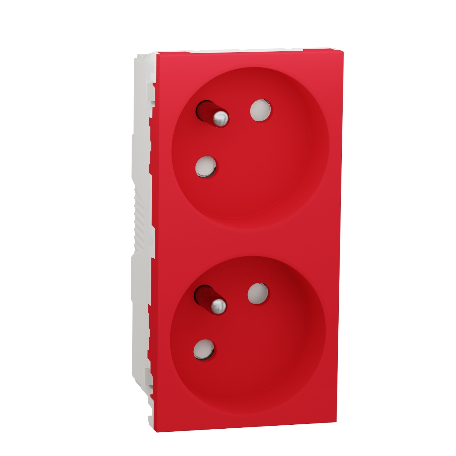Schneider Electric Red 2 Gang Power Socket, 2 Poles, 16A, French 2P, Indoor Use
