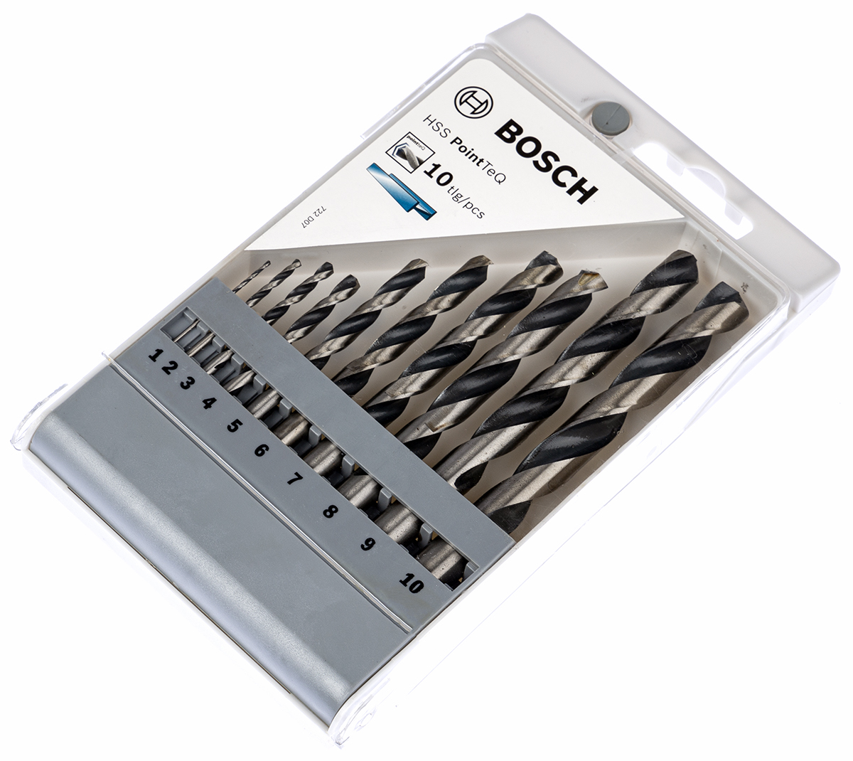Bosch 10-Piece Twist Drill Bit Set for Metal, 10mm Max, 1mm Min, Steel Bits