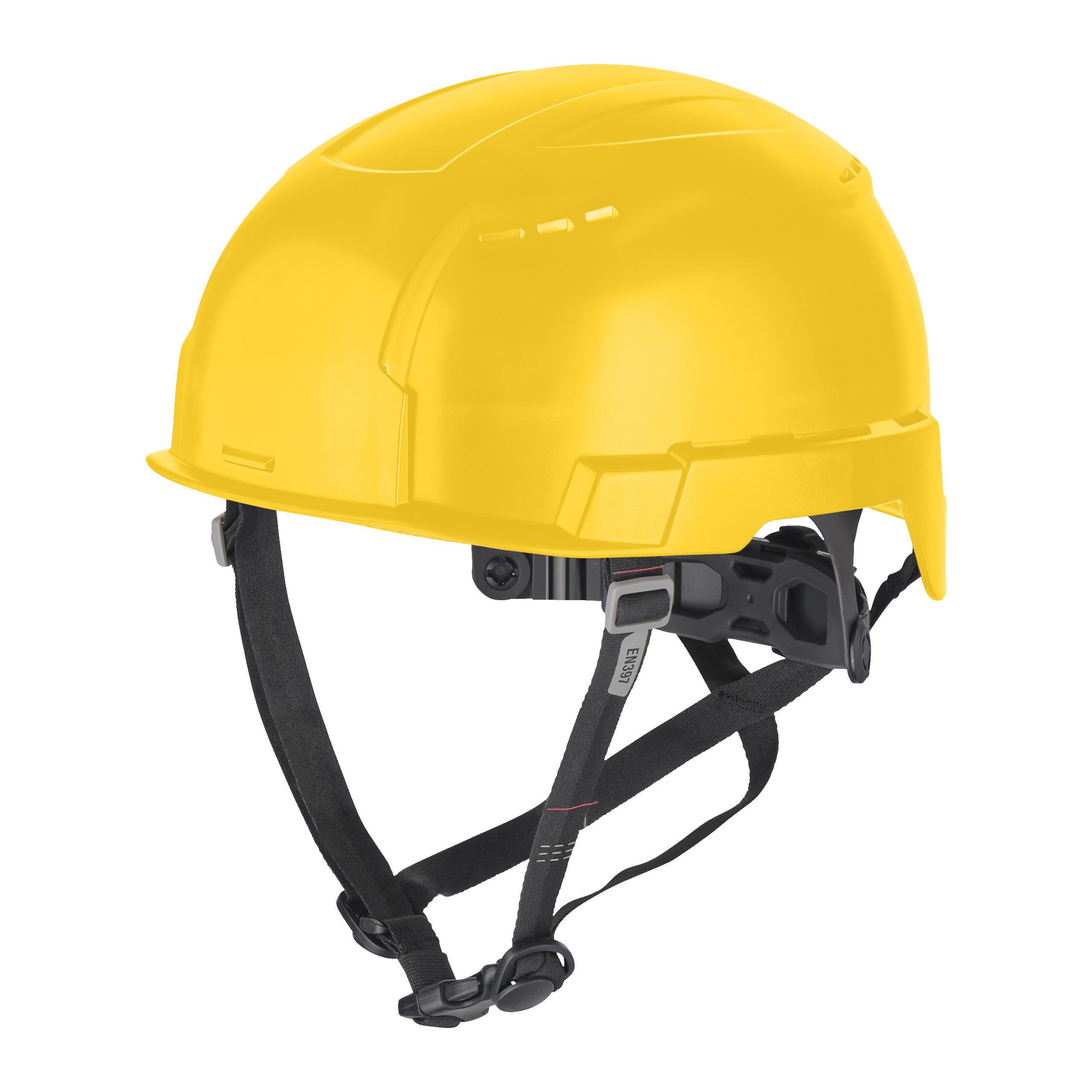 Milwaukee BOLT200 Yellow Hard Hat with Chin Strap, AdjustableVentilated