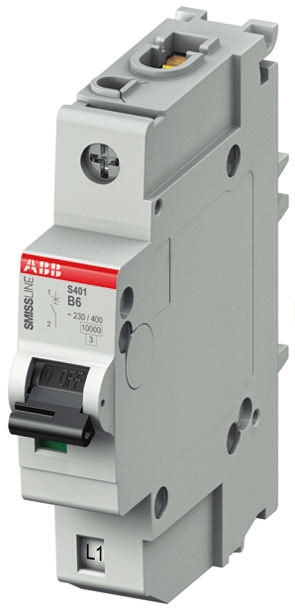 ABB SMISSLINE TP S400M MCB, 1P, 10A Curve B, 230V AC, 60V DC, 10 kA Breaking Capacity