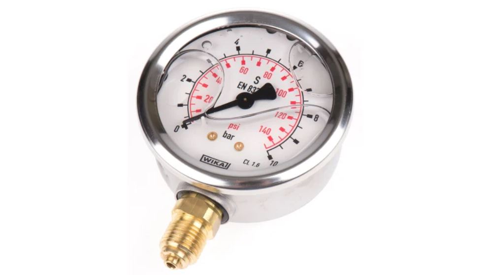 WIKA G 1/4 Analogue Pressure Gauge 160bar Bottom Entry 63mm Outside Diameter