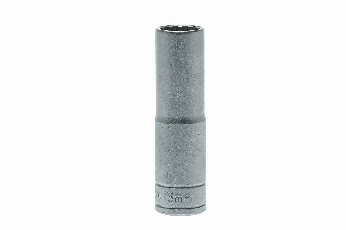 Teng Tools 1/2 in Drive 15mm Deep Socket, 12 point, 79 mm Overall Length