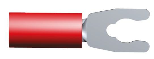 TE Connectivity PIDG Insulated Crimp Spade Connector, 0.26mm² to 1.65mm², 22AWG to 16AWG, M3.5 (#6) Stud Size Nylon, Red