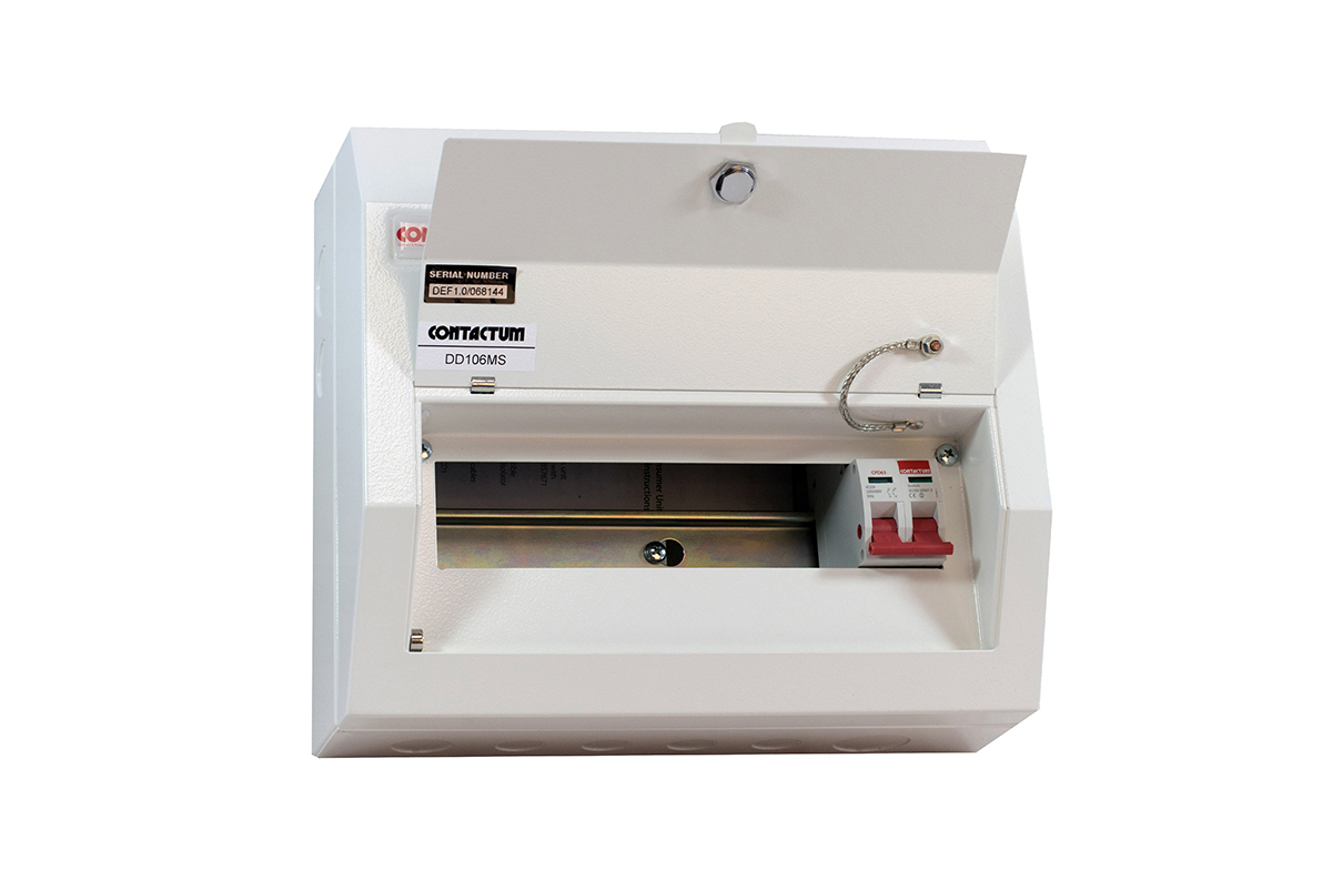 Contactum 10 Way Steel Consumer Unit, 100A Defender