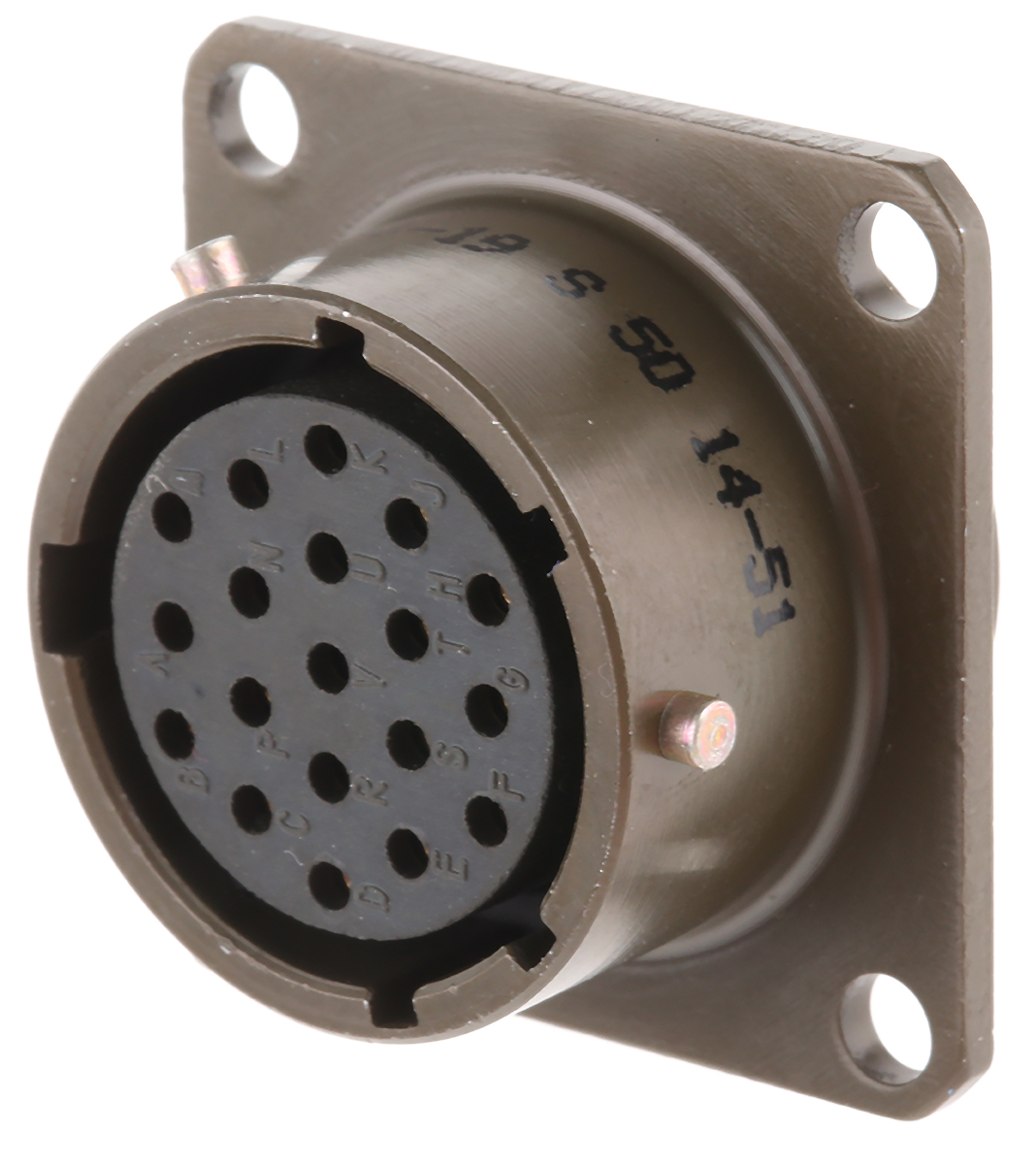 Amphenol Socapex, 451 19 Way Panel Mount MIL Spec Circular Connector Receptacle, Socket Contacts,Shell Size 14, Bayonet