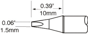 Metcal SxP 1.5 mm Chisel Soldering Iron Tip for use with MFR-H1-SC2