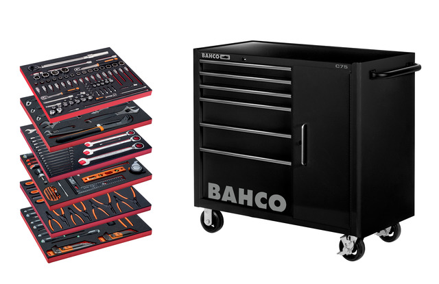 Bahco 6 Drawer Steel Wheeled Tool Trolley
