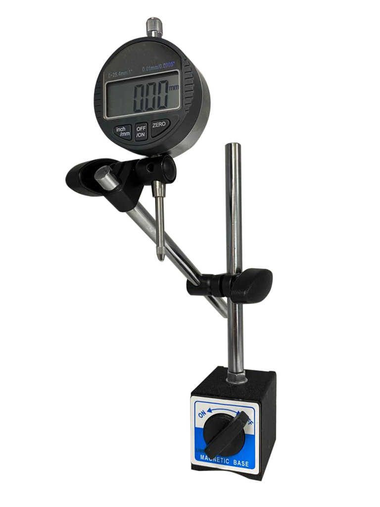 RS PRO Metric 1 x Magnetic Base-MB-1, 1 x Plunger Digital Indicator, 25mm / 1 Travel Measuring Set With UKAS