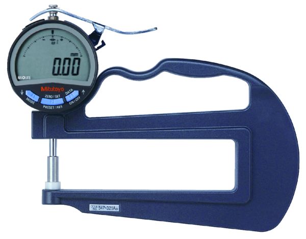 Mitutoyo 547 Thickness Gauge, 0mm - 12mm, ±3 μm Accuracy, 0.01 mm Resolution, LCD Display With UKAS Calibration