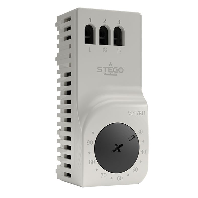 STEGO Hygrostat, Adjustable, 30%RH, 250 V ac, DIN Rail