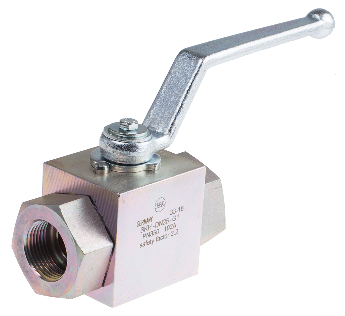 RS PRO Zinc Passivated Steel Hydraulic Ball Valve G 1