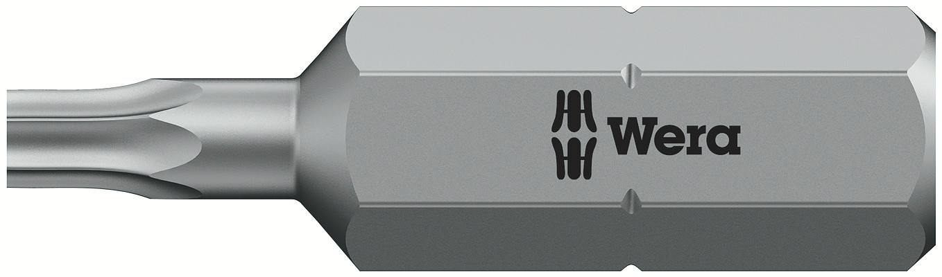 Wera Tamperproof Torx Screwdriver Bit, T8 Tip, 25 mm Overall