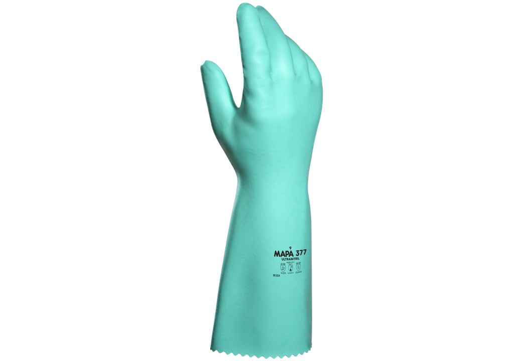 Mapa ULTRANITRIL 377 Green Nitrile Work Gloves, Size 10