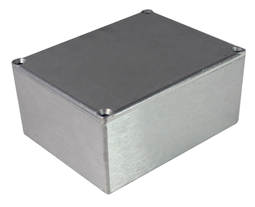 RS PRO Silver Die Cast Aluminium General Purpose Enclosure, IP54, Black Lid, 119 x 94 x 56mm